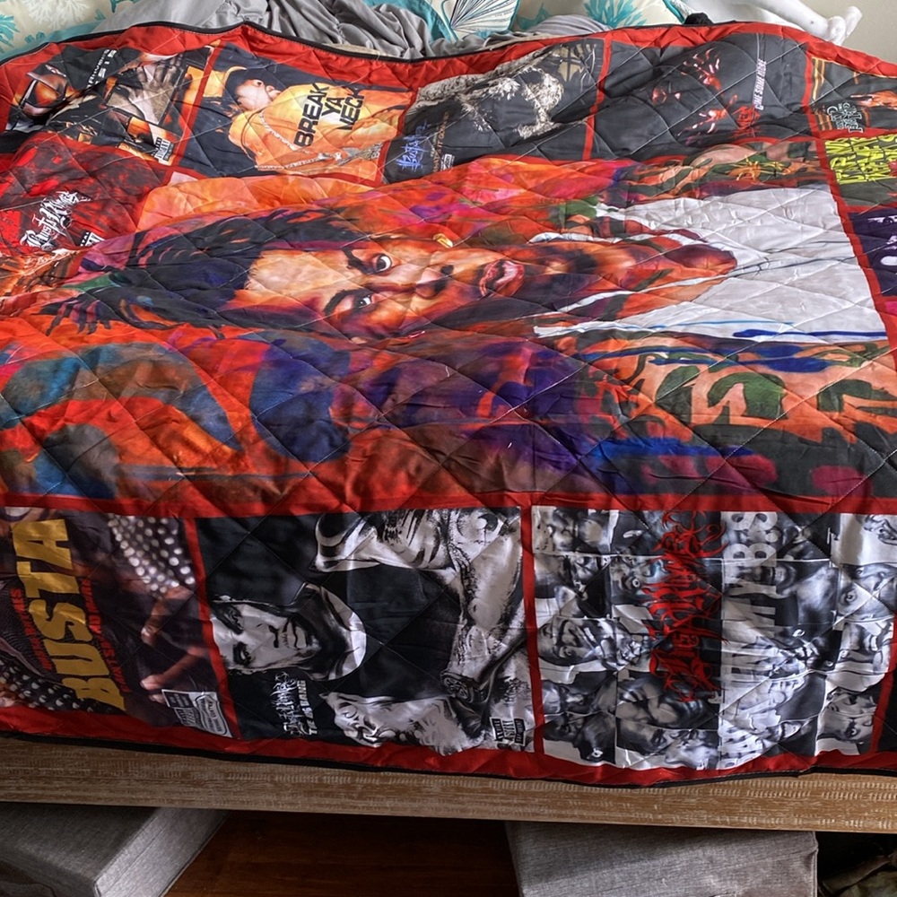 **Busta Rhymes Album Covers Quilt Blanket** Never used - Picture 4 of 5